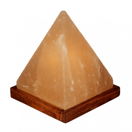 Pyramid Salt lamp electric wood base