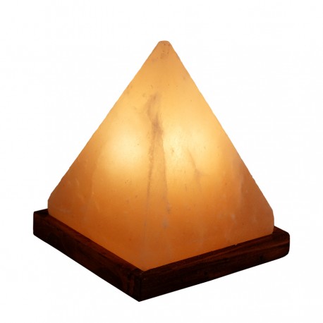 Pyramid Salt lamp electric wood base